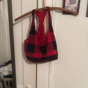 Calvin Klein Red and Black Plaid bra